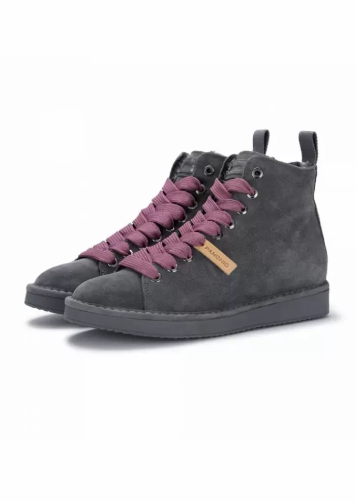 Store | Sneakers Alte Con Lacci A Trama Larga Viola Grigio Stivali