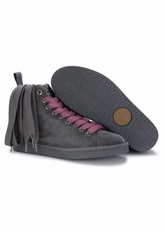 Store | Sneakers Alte Con Lacci A Trama Larga Viola Grigio Stivali