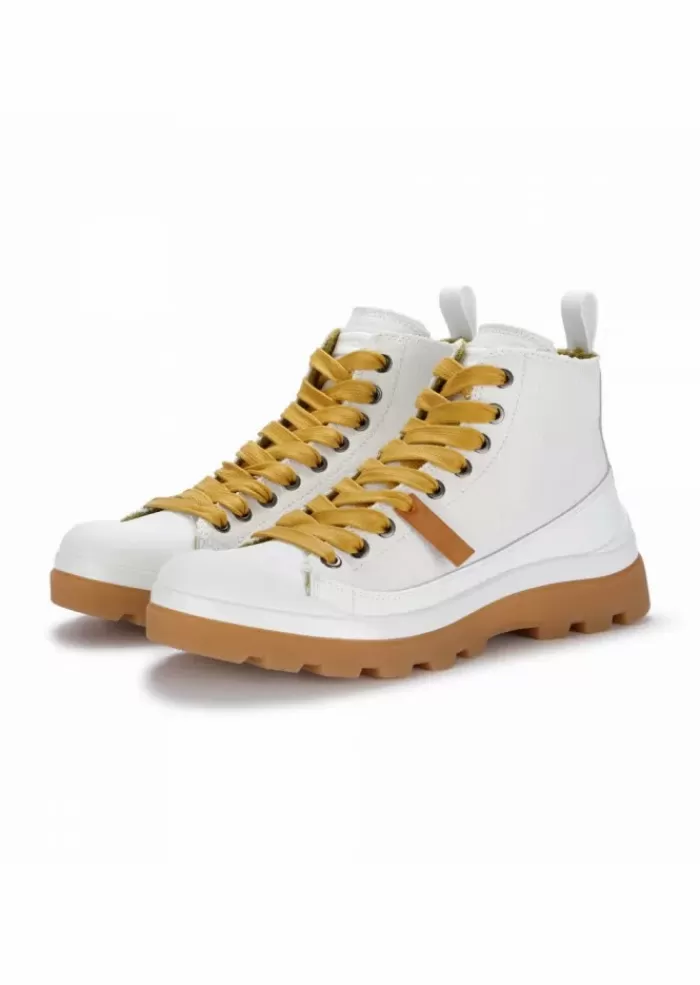 Shop | Sneakers Alte Con Lacci Gialli Bianco Stivali