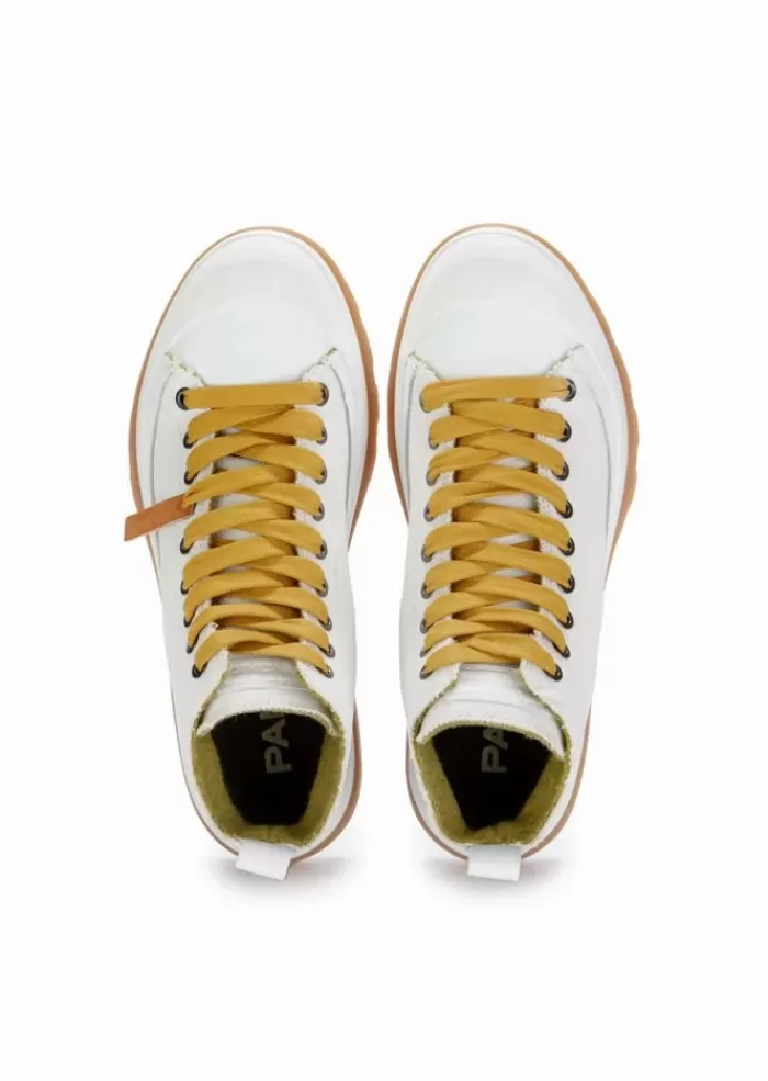 Shop | Sneakers Alte Con Lacci Gialli Bianco Stivali