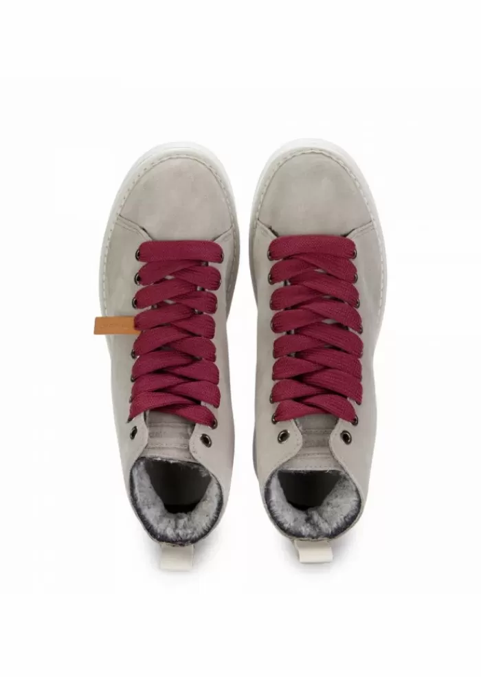 Best Sale | Sneakers Con Lacci A Trama Larga Bordeaux Grigio Stivali