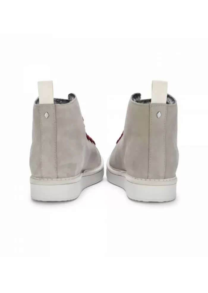 Best Sale | Sneakers Con Lacci A Trama Larga Bordeaux Grigio Stivali