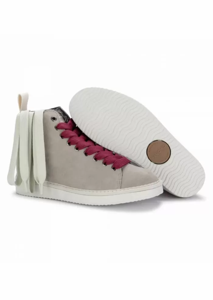 Best Sale | Sneakers Con Lacci A Trama Larga Bordeaux Grigio Stivali