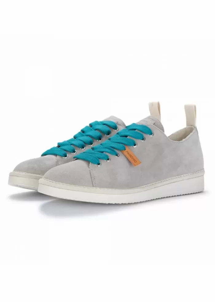 Flash Sale | Sneakers In Pelle Scamosciata Lacci Verde Acqua Grigio Sneakers