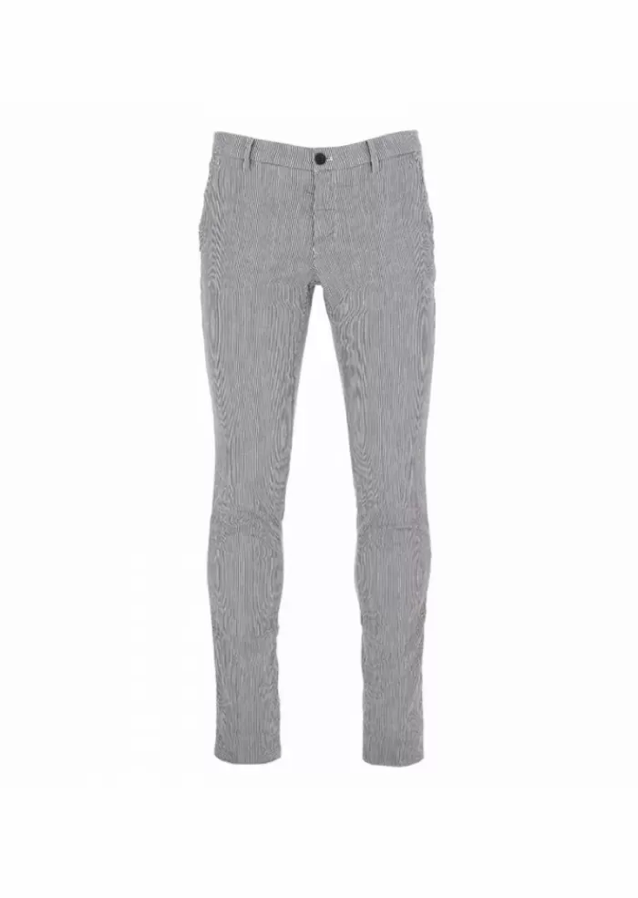 Discount Pantaloni Uomo | Cotone Stretch Bianco Nero Pantaloni