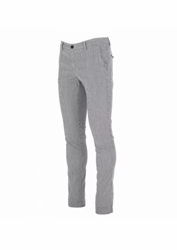 Discount Pantaloni Uomo | Cotone Stretch Bianco Nero Pantaloni