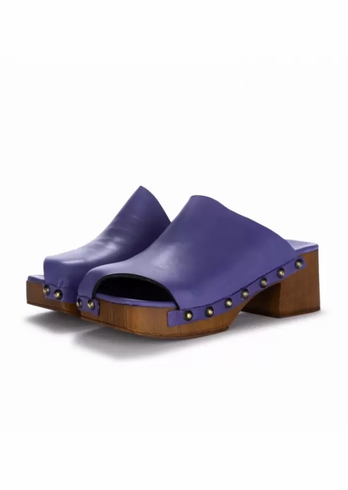 Cheap | Zoccoli Serena Pelle Viola Sandali