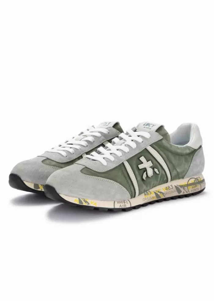 Hot | Sneakers Pelle Scamosciata Lucy Verde Grigio Sneakers