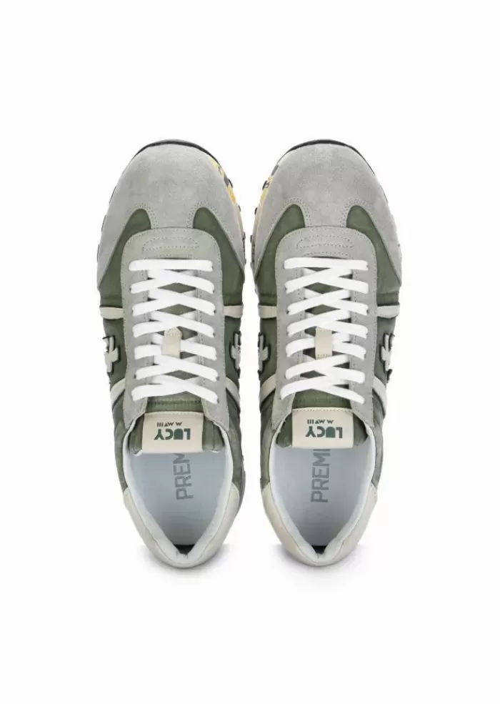 Hot | Sneakers Pelle Scamosciata Lucy Verde Grigio Sneakers