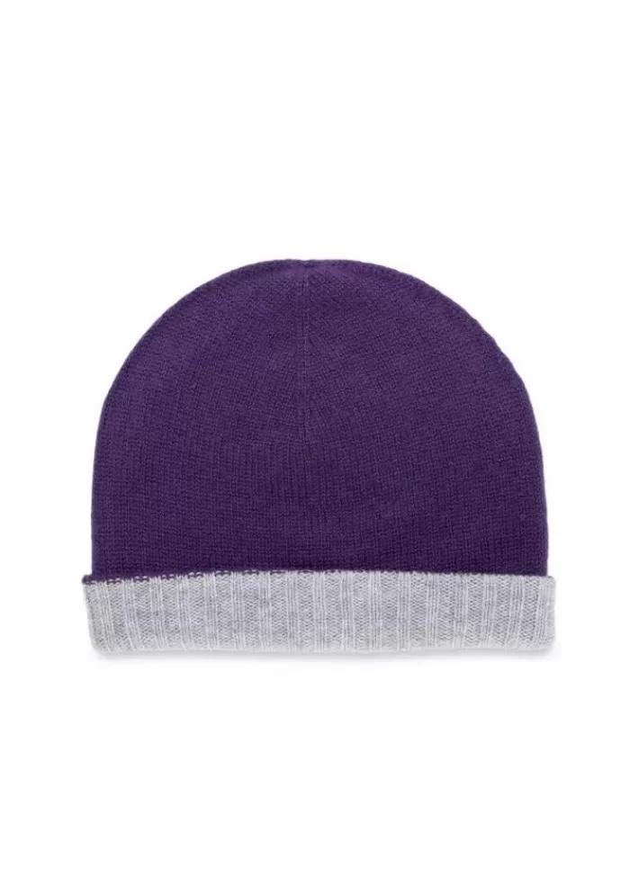 Shop | Berretto Doubleface Viola Grigio Cappelli