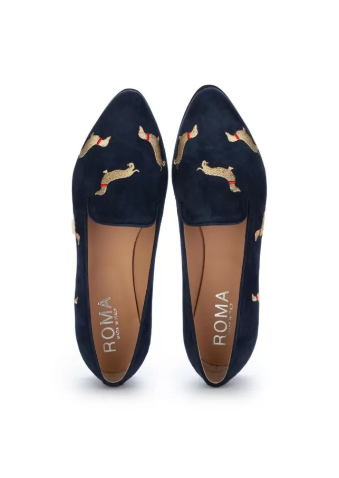 Outlet | Ballerine Camoscio Bassotti Blu Ballerine