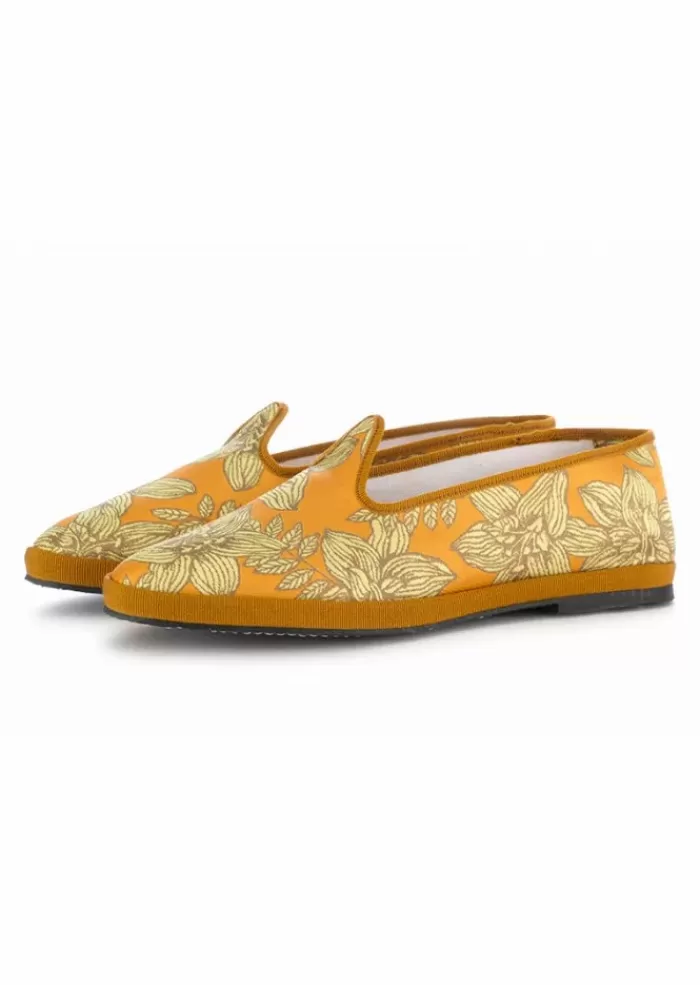 Sale Scarpe Basse Donna | Arancione Fiori Scarpe Basse