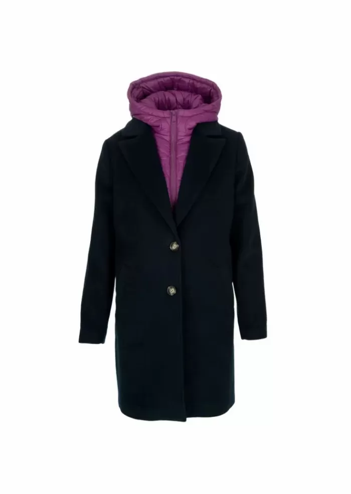 Flash Sale Since'Re Paris | Cappotto Cappuccio Blu Viola Cappotti