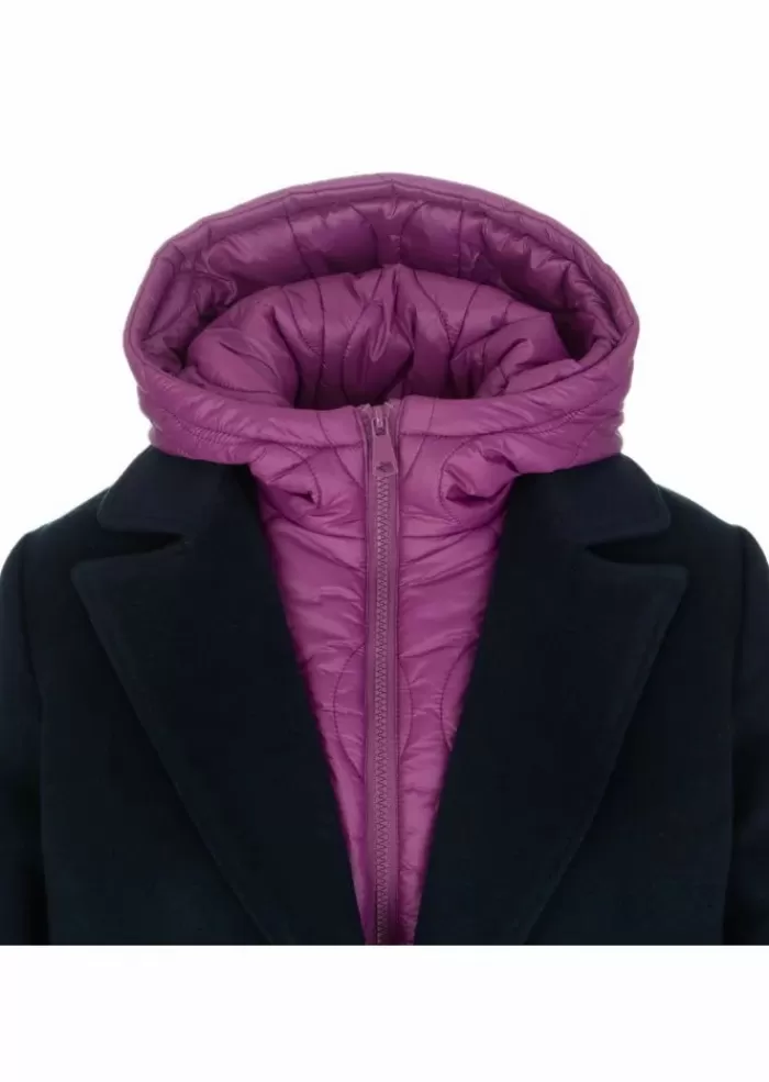 Flash Sale Since'Re Paris | Cappotto Cappuccio Blu Viola Cappotti