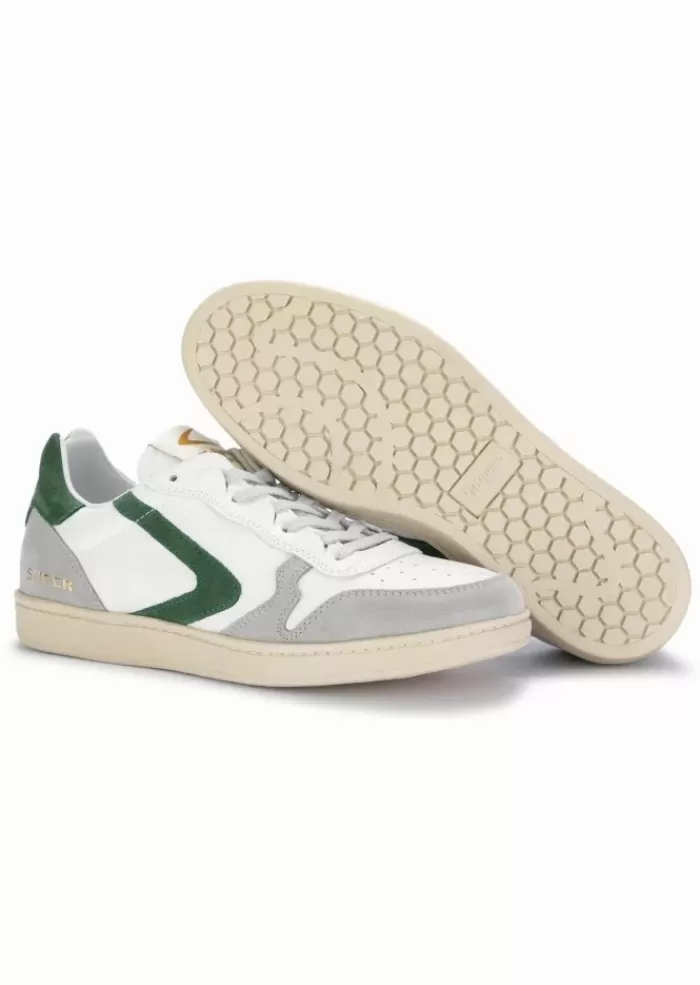 Best Sale 1920 | Sneakers Super Suede 01 Bianco Grigio Verde Sneakers