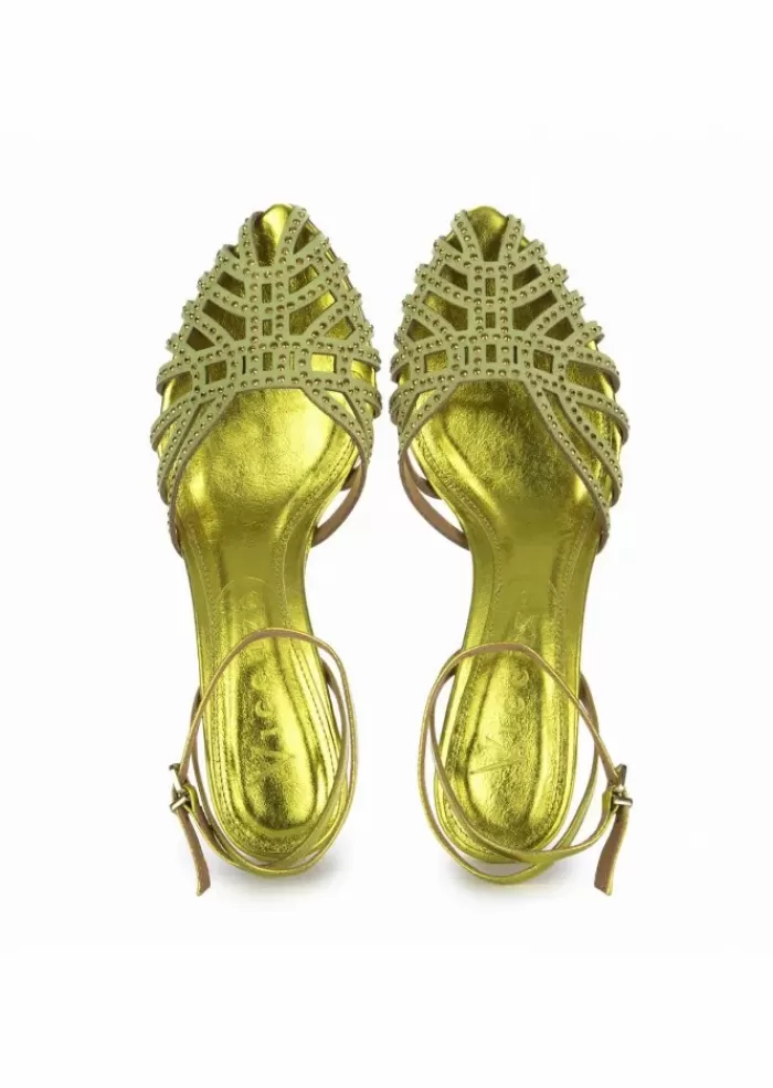 Online | Sandali Con Tacco Luce Verde Metallizzato Sandali