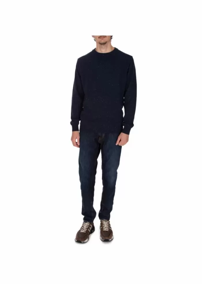 Clearance Wool & Co | Maglione Girocollo Puntinato Blu Maglieria