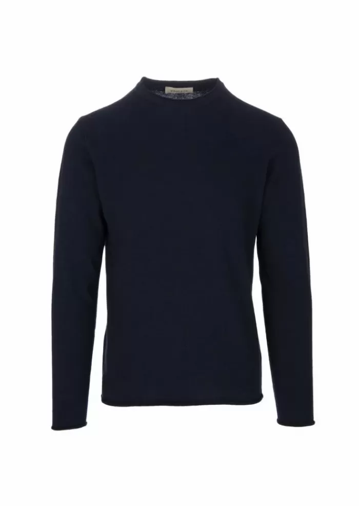 Shop Wool & Co | Maglione Taglio Vivo Blu Scuro Maglieria