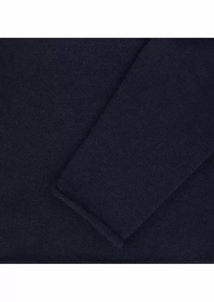 Shop Wool & Co | Maglione Taglio Vivo Blu Scuro Maglieria